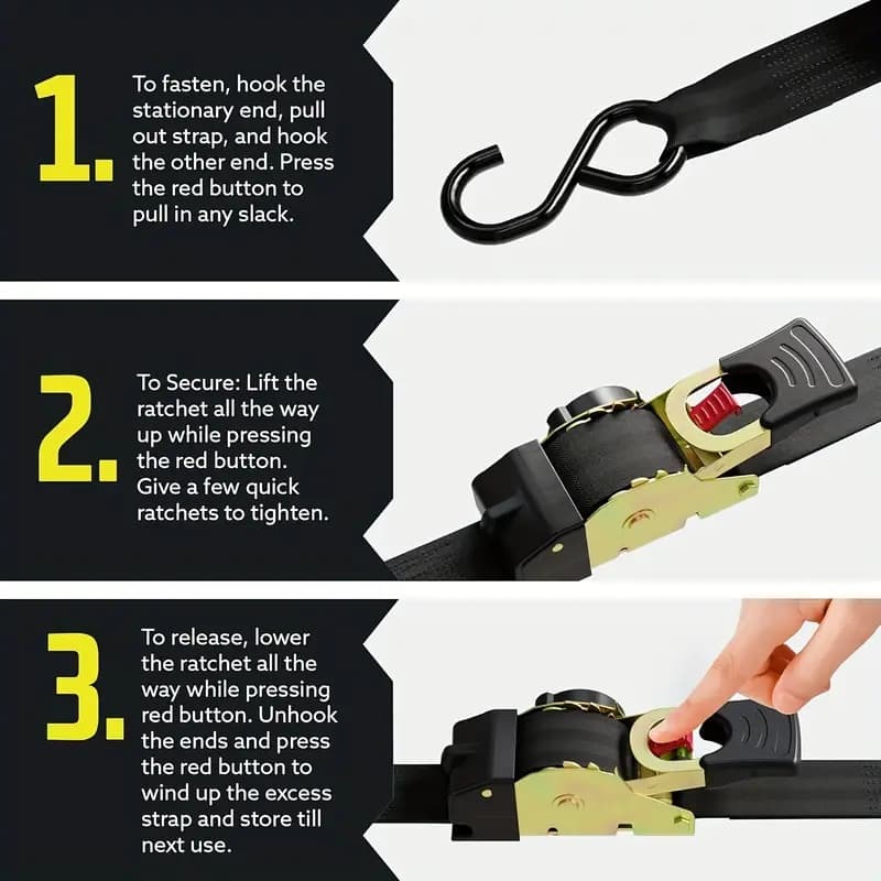 🔥BLACK FRIDAY 70% OFF--Retractable Ratchet Straps（🎁Perfect Gift）